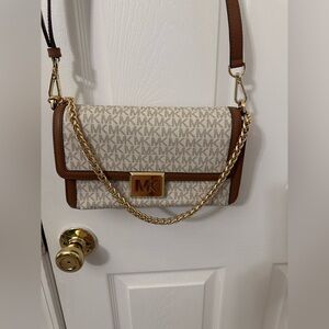 Michael Kors Tan and Cream Crossbody Bag